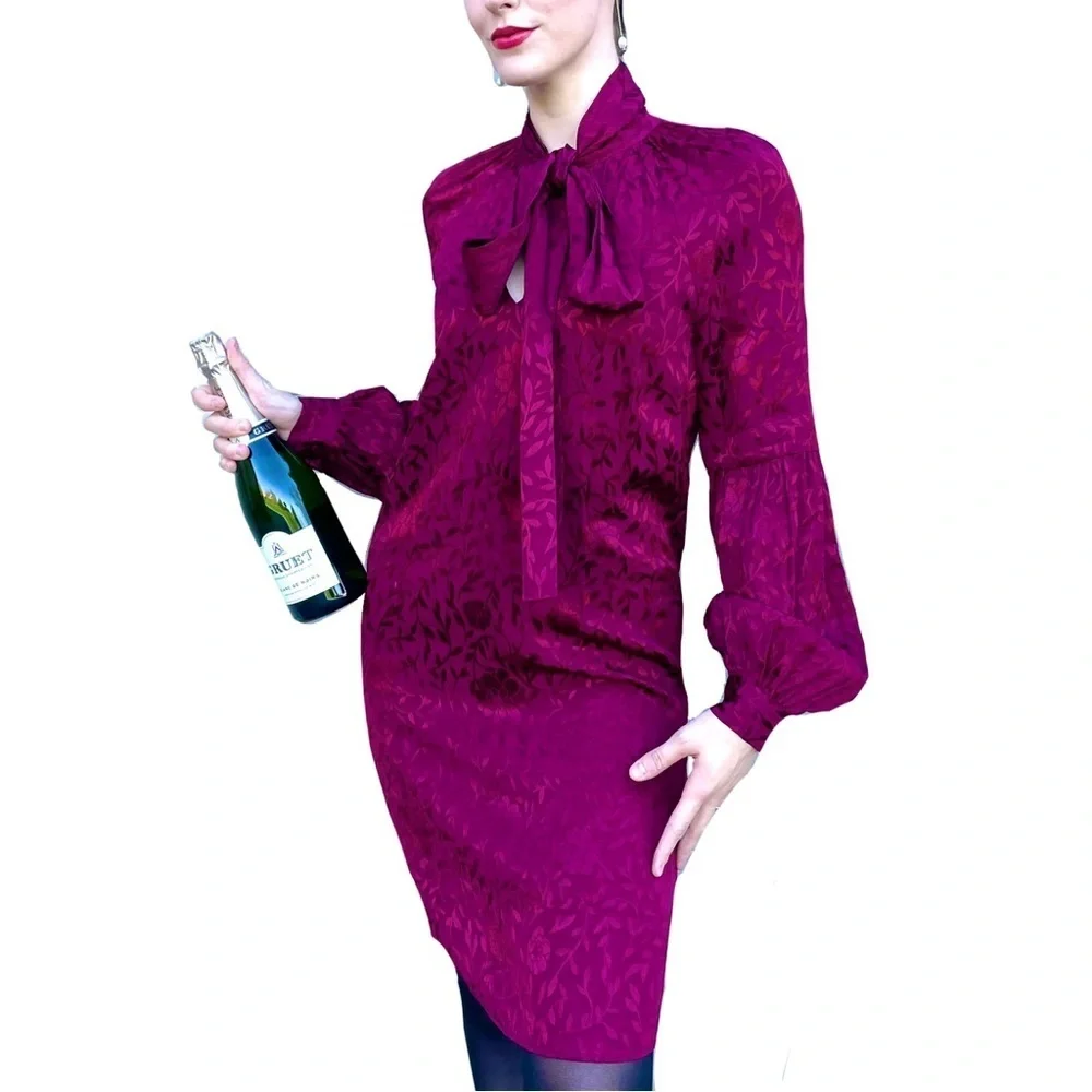 Michael Kors Jaquard Balloon Sleeve Midi Dress Size XS - Picture 1 of 6